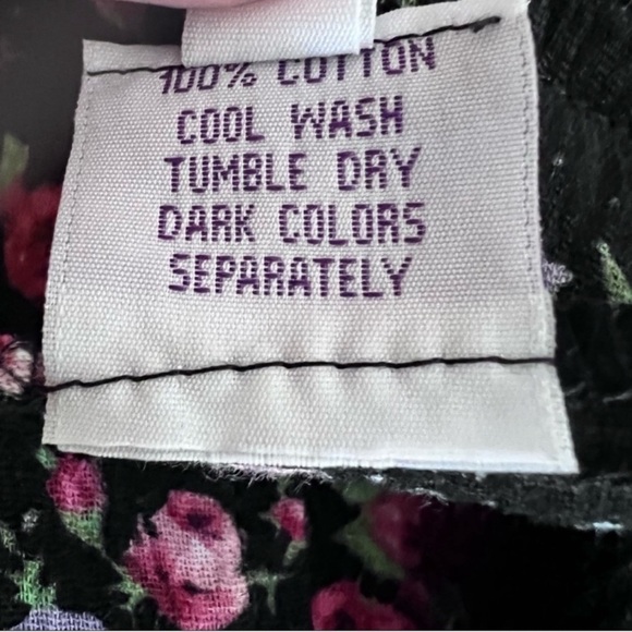 Dreams of Gauze Boho Artsy Cottagecore 80s 90s Floral Maxi Dress SZ M Black - Picture 8 of 10